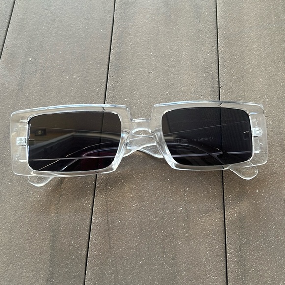 Clear Rectangle Fashion Sunglasses - Picture 1 of 5